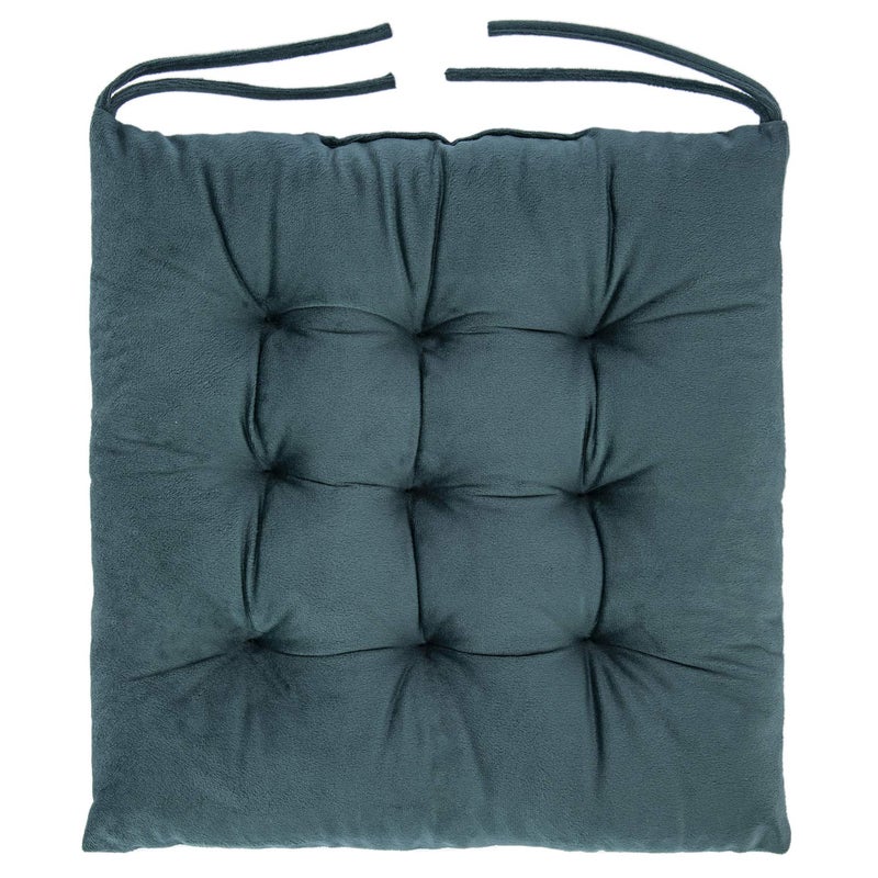 WONDER MIRACLE 4 Pack Seat Cushion/Chair Cushion Pads for Dining Chairs, Office Chair, Floor, Machine Wash & Dryer Friendly (Flannel 16"Ã—16", Darkâ€‚Greenish) - Image 2